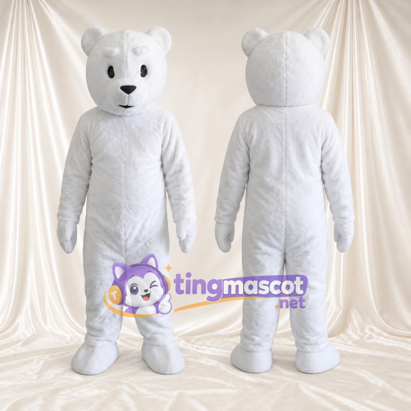 Maskottchenkostüm Eisbär – weiß – Lange Ohren; Schnauze