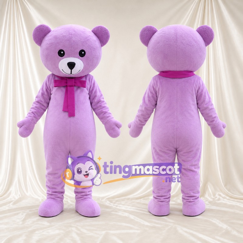 Maskottchenkostüm Bär – violett – Schal (violett)