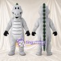 Gray Crocodile Mascot Costume - Green Spines