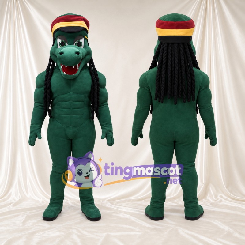 Costume de mascotte Crocodile – vert – Chapeau