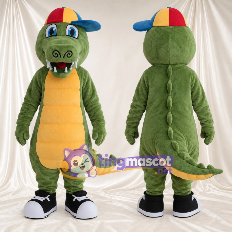 Costume de mascotte Crocodile – vert – Casquette (multicolore)
