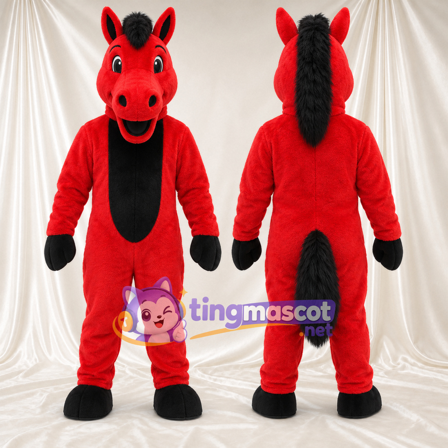 Costume de mascotte Cheval – rouge Costume de mascotte Cheval – rouge