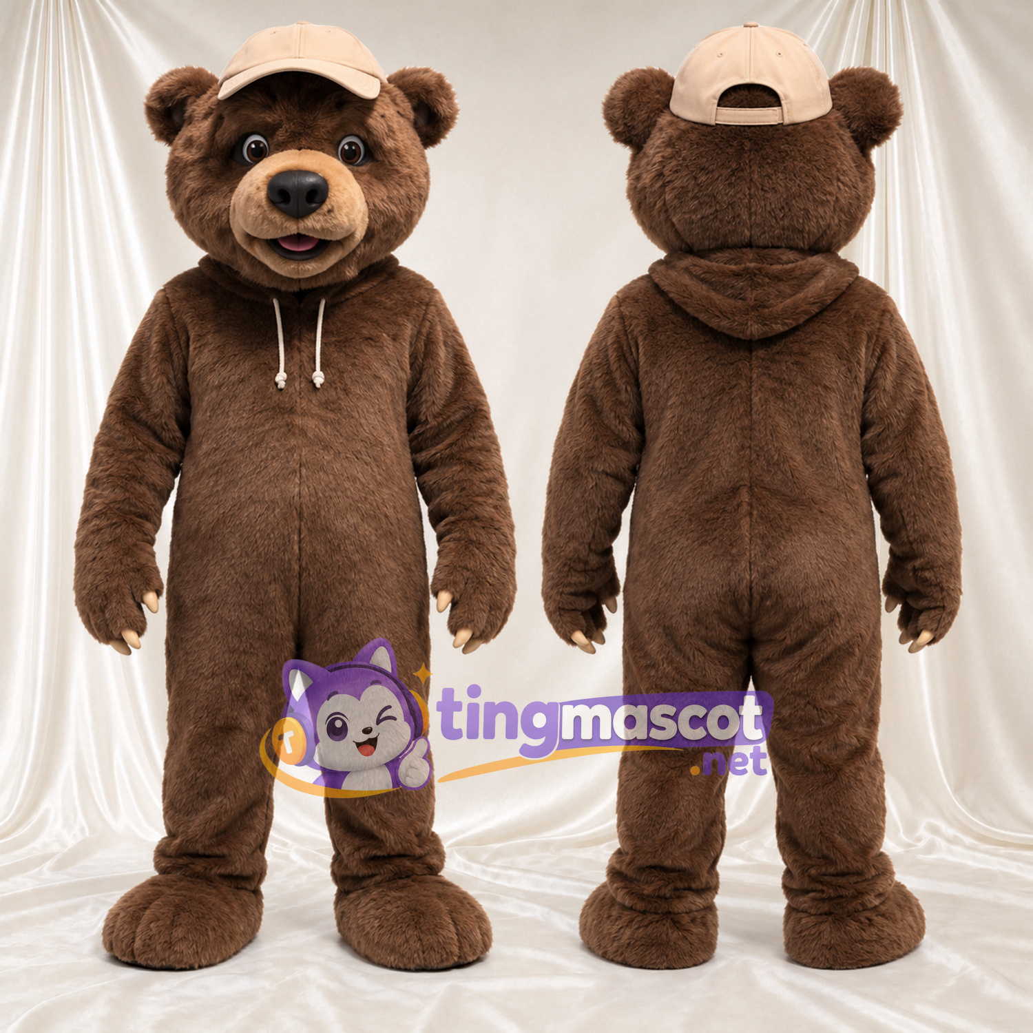 Maskottchenkostüm Bär – braun – Kappe; Outfit Maskottchenkostüm Bär – braun – Kappe; Outfit