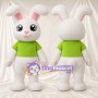 Costume de mascotte Lapin – blanc – Chemise (vert)