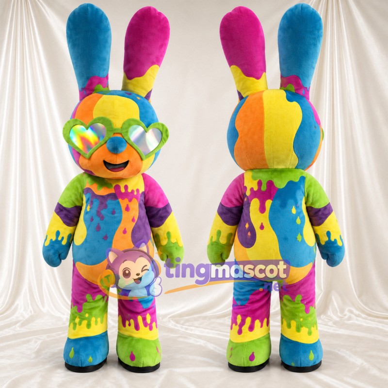 Maskottchenkostüm Hase – mehrfarbig – Sonnenbrille