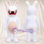 Costume de mascotte Lapin – blanc – Bouche ouverte; Grandes incisives