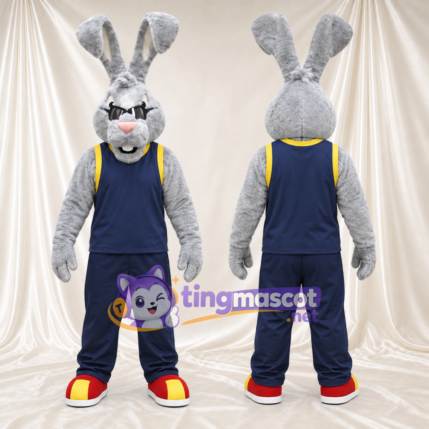 Costume de mascotte Lapin – gris – Tenue Costume de mascotte Lapin – gris – Tenue