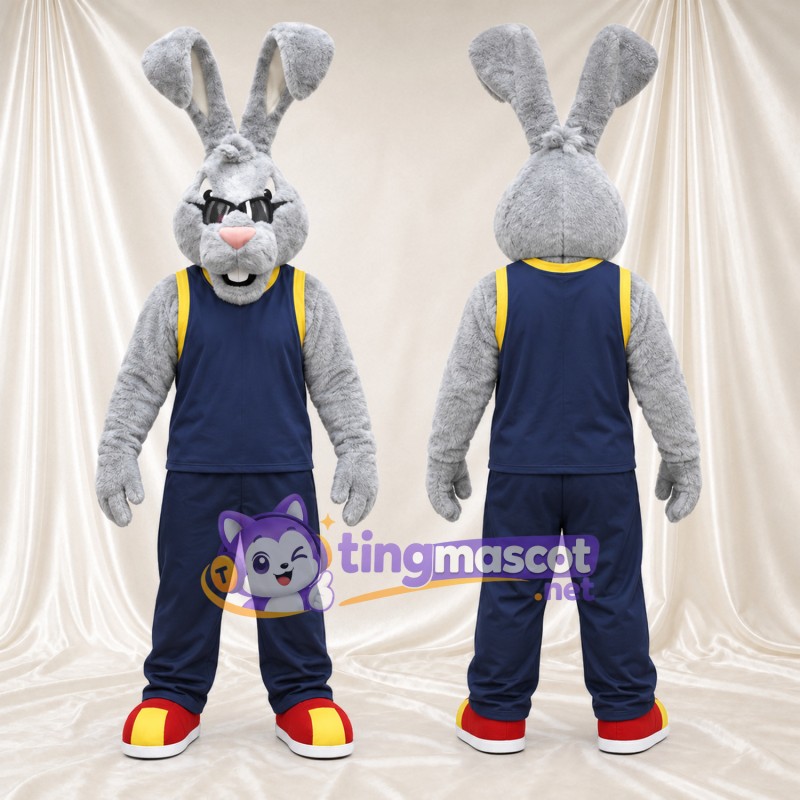 Costume de mascotte Lapin – gris – Tenue