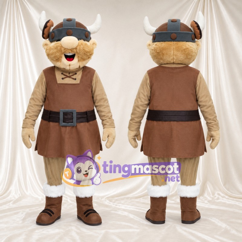 Costume de mascotte Chien viking – brun clair – Casque