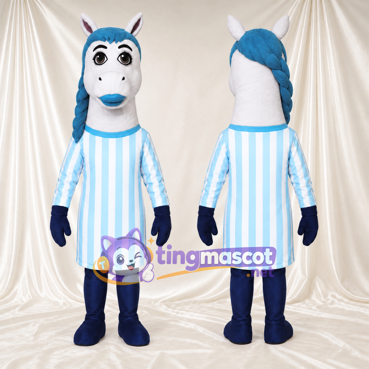 Costume de mascotte Cheval – blanc – Robe Costume de mascotte Cheval – blanc – Robe