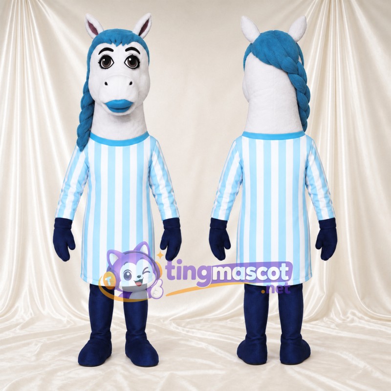 Costume de mascotte Cheval – blanc – Robe