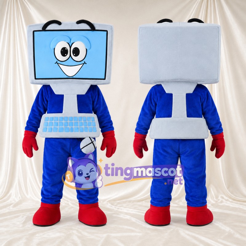 Maskottchenkostüm Computer – blau