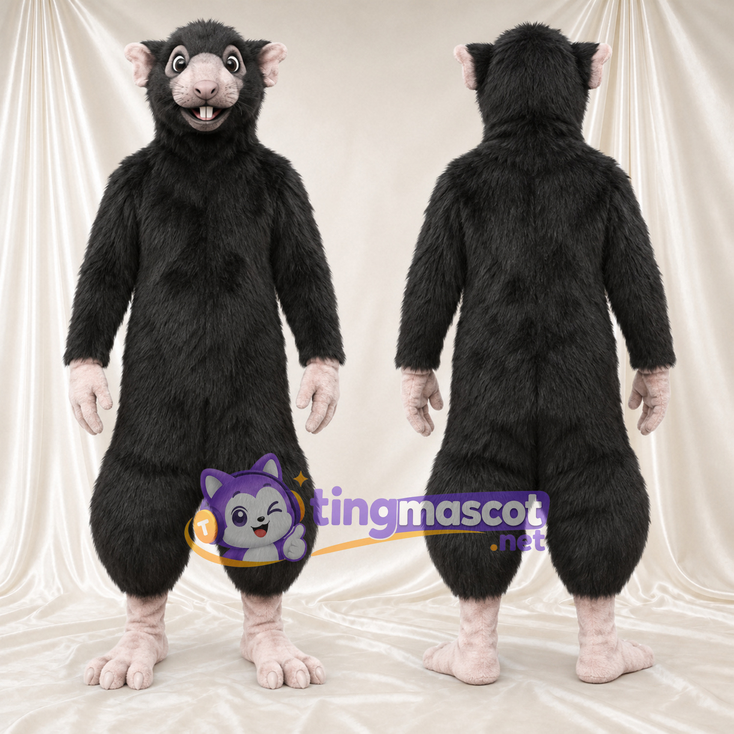 Black Rat Mascot Costume Black Rat Mascot Costume