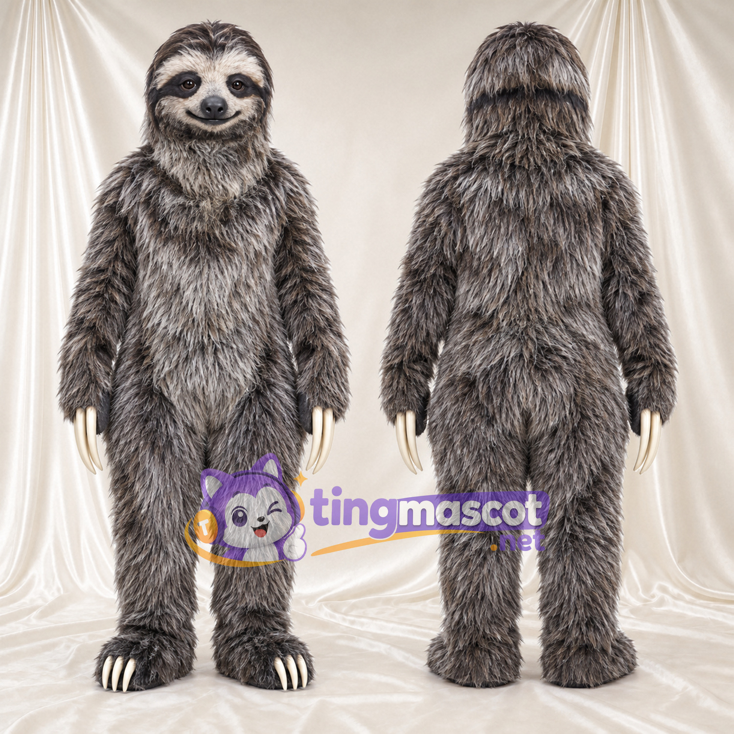 Gray Sloth Mascot Costume Gray Sloth Mascot Costume