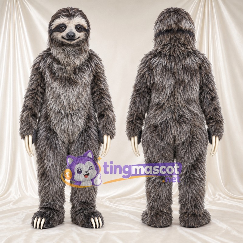 Gray Sloth Mascot Costume