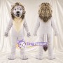 Costume de mascotte Lion – blanc – Crinière (gris)