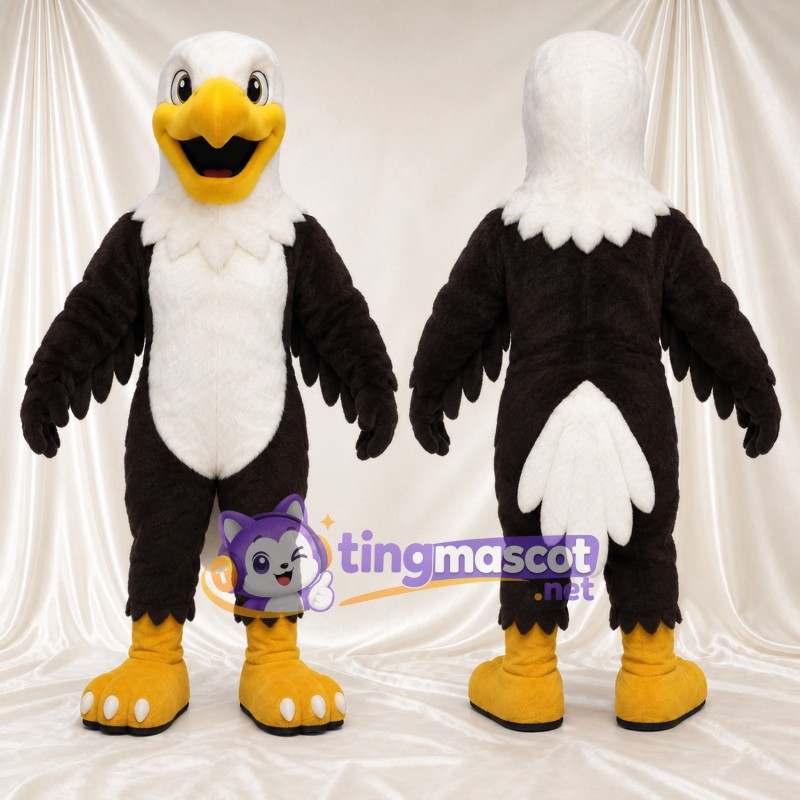 Maskottchenkostüm Adler – schwarz / weiß – Bauch (weiß); Zehen (weiß)