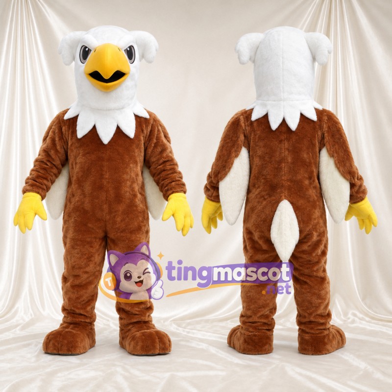 Maskottchenkostüm Adler – braun – Handschuhe (gelb); Füße (braun)
