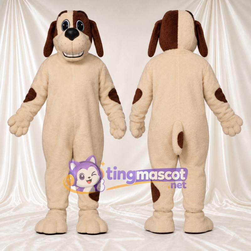 Costume de mascotte Chien – brun clair – Taches (marron)