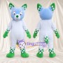 Costume de mascotte Renard – blanc – Touches de couleur (vert)