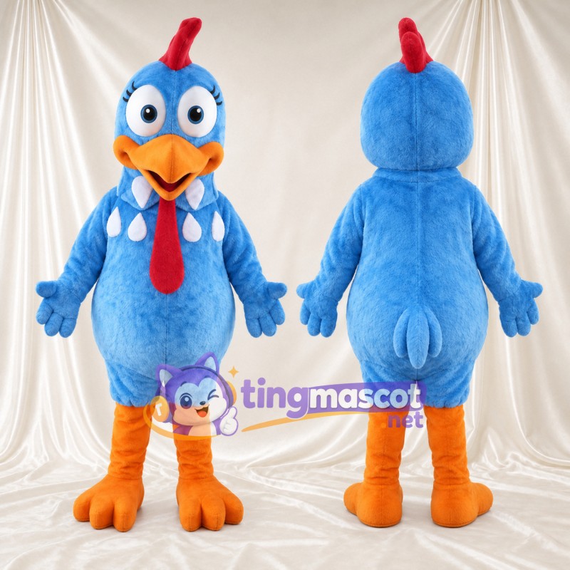 Blue Chicken Mascot Costume