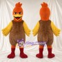 Brown Chicken Mascot Costume - Orange Head and Yellow Wings