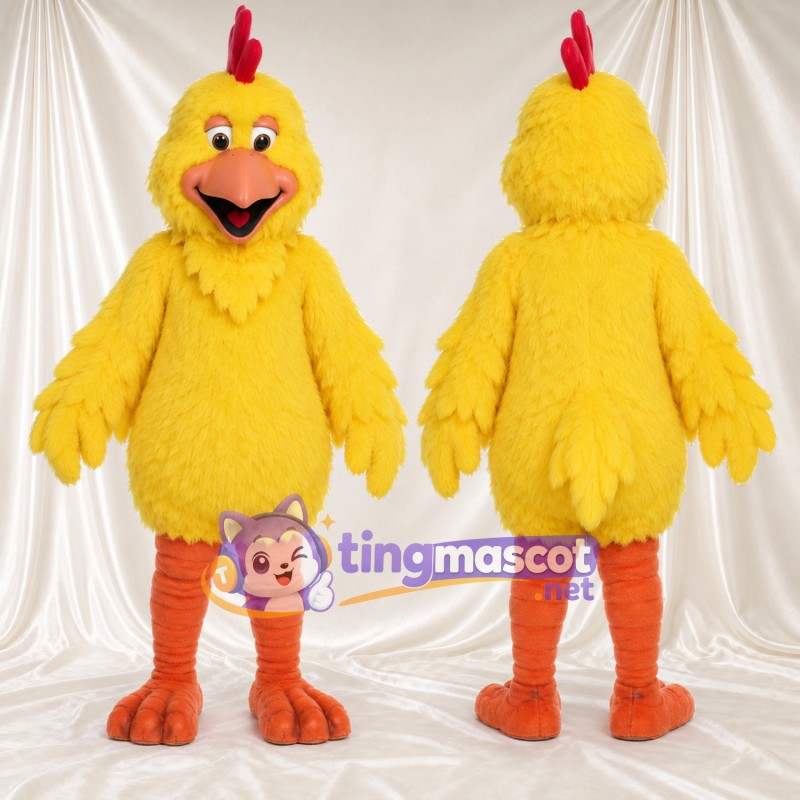Costume de mascotte Poule – jaune – Bas des jambes (orange)