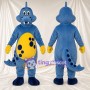 Costume de mascotte Dinosaure – bleu – Ventre (jaune); Gants (jaune)