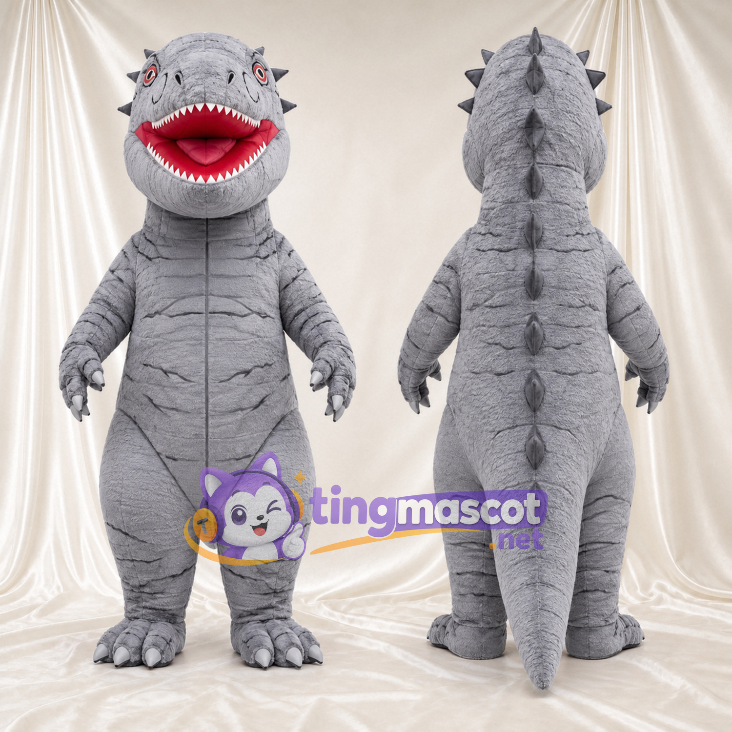 Costume de mascotte Dinosaure – gris Costume de mascotte Dinosaure – gris
