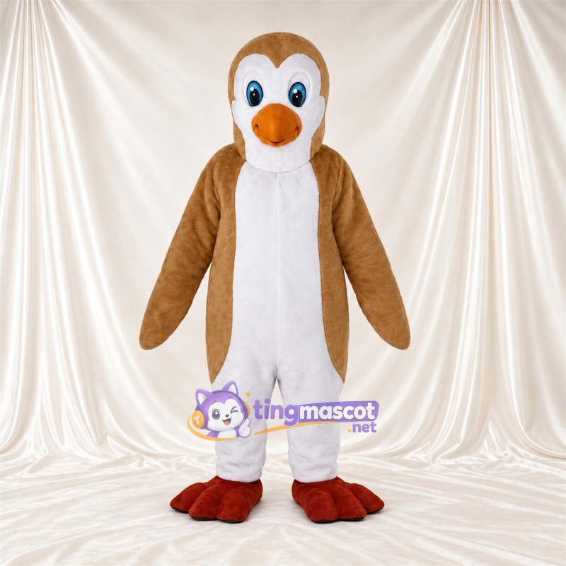 Costume de mascotte Pingouin – marron / blanc Costume de mascotte Pingouin – marron / blanc