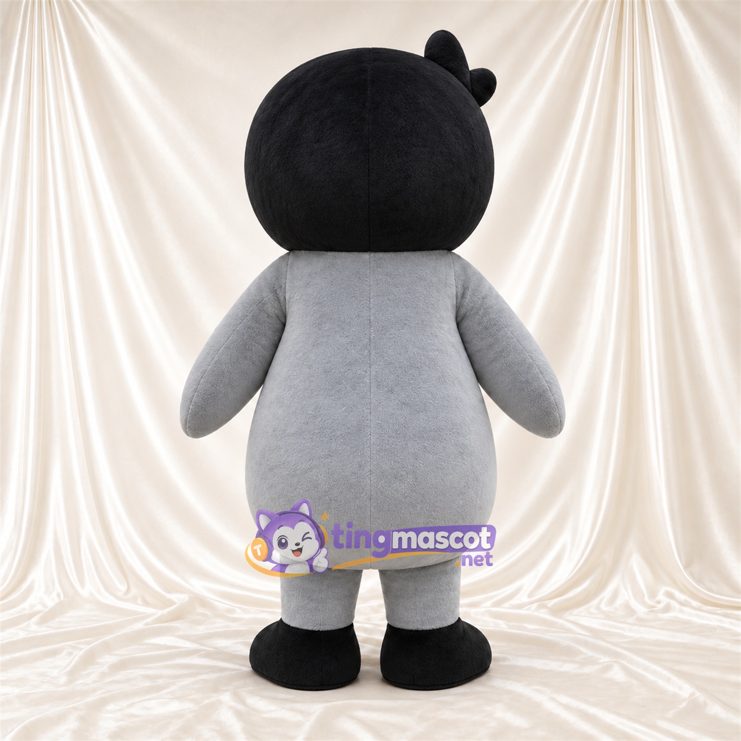 Costume de mascotte Pingouin – gris – Tête (noir) Costume de mascotte Pingouin – gris – Tête (noir)