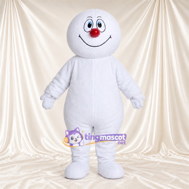 Costume de mascotte Bonhomme de neige – blanc – Nez (rouge) Costume de mascotte Bonhomme de neige – blanc – Nez (rouge)