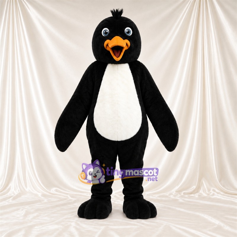 Black and White Penguin Mascot Costume - Black Feet and Head Tuft Black and White Penguin Mascot Costume - Black Feet and Head Tuft