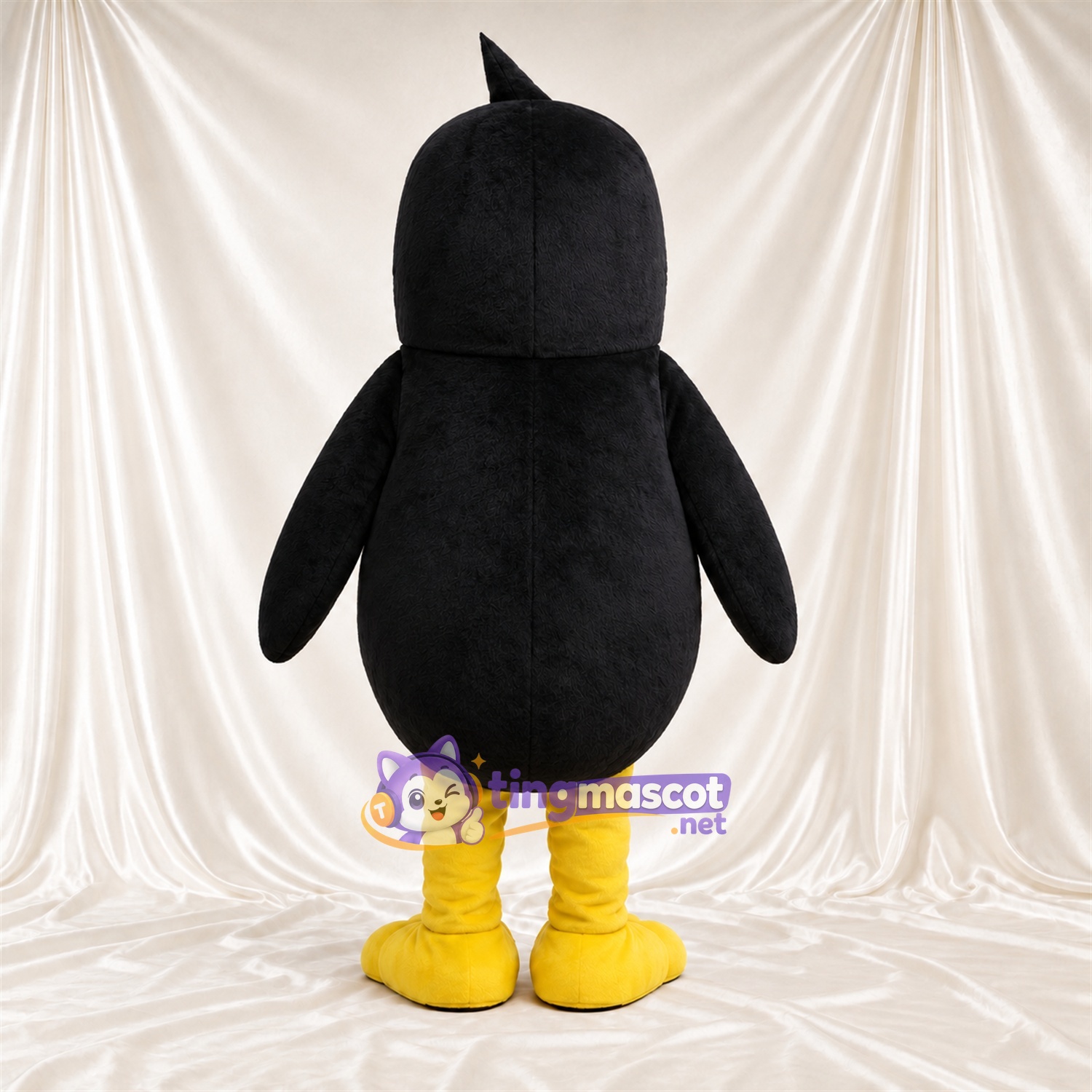 Black and White Penguin Mascot Costume - Head Tuft and Yellow Legs Black and White Penguin Mascot Costume - Head Tuft and Yellow Legs