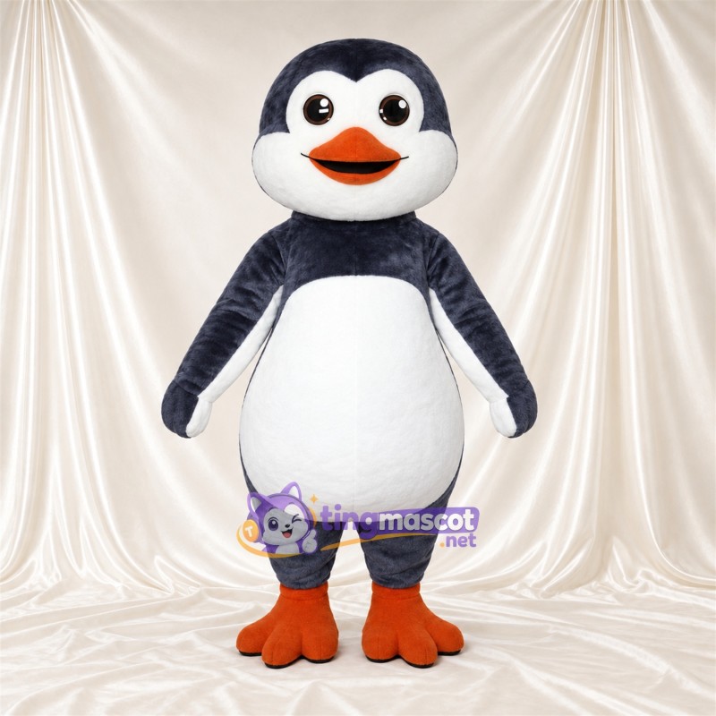 Costume de mascotte Pingouin – gris / blanc Costume de mascotte Pingouin – gris / blanc