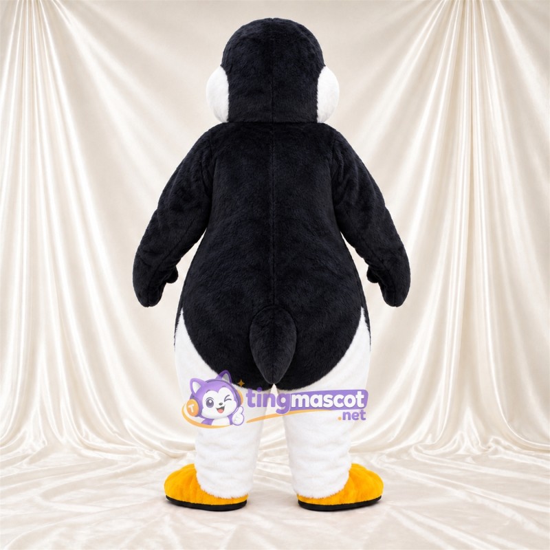 Costume de mascotte Pingouin – noir / blanc – Pieds (jaune); Bas des jambes (blanc) Costume de mascotte Pingouin – noir / blanc – Pieds (jaune); Bas des jambes (blanc)
