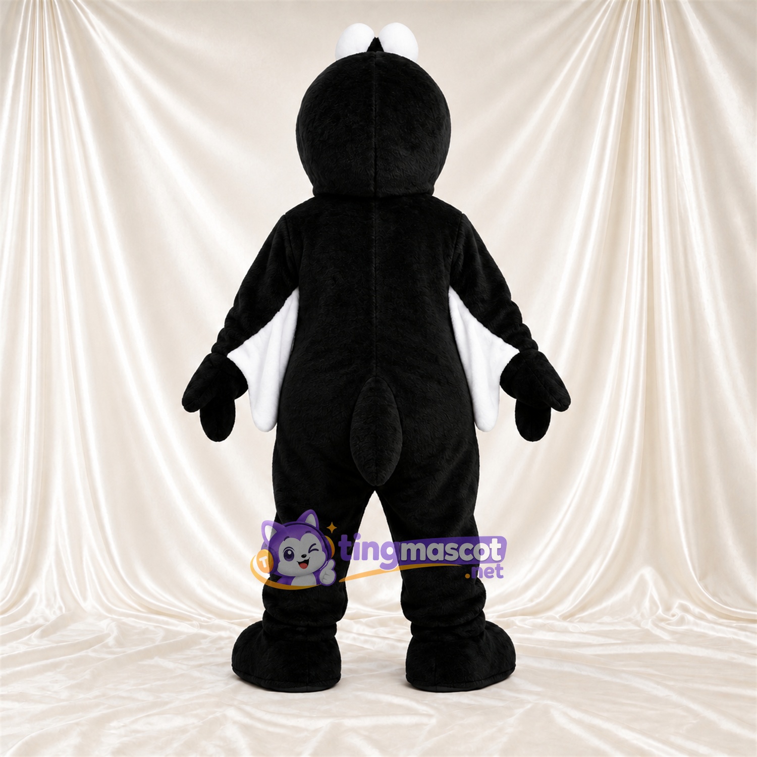 Black and White Penguin Mascot Costume - Black Feet and Yellow Beak Black and White Penguin Mascot Costume - Black Feet and Yellow Beak