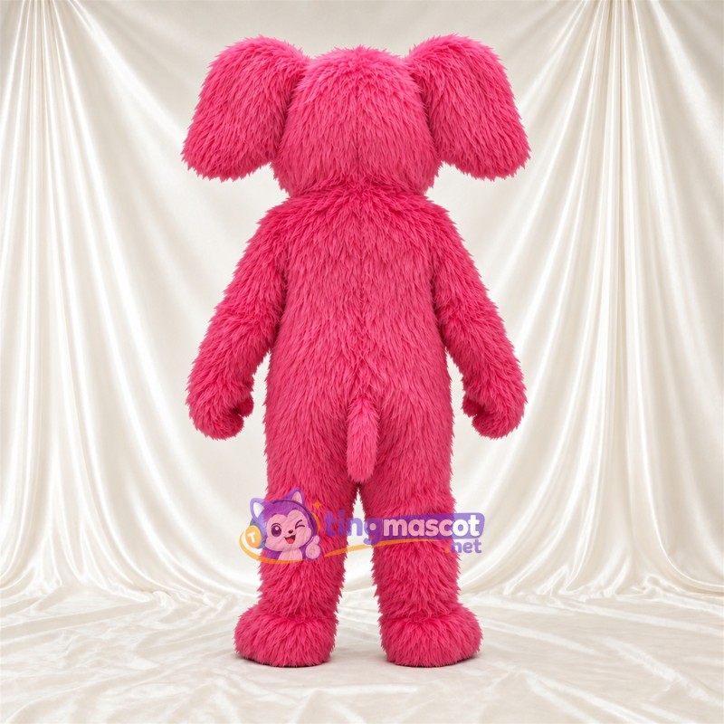 Pink Elephant Mascot Costume - Long Trunk and Shaggy Fur Pink Elephant Mascot Costume - Long Trunk and Shaggy Fur