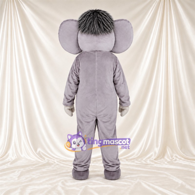 Gray Elephant Mascot Costume - Head Tuft and Pink Trunk Tip Gray Elephant Mascot Costume - Head Tuft and Pink Trunk Tip