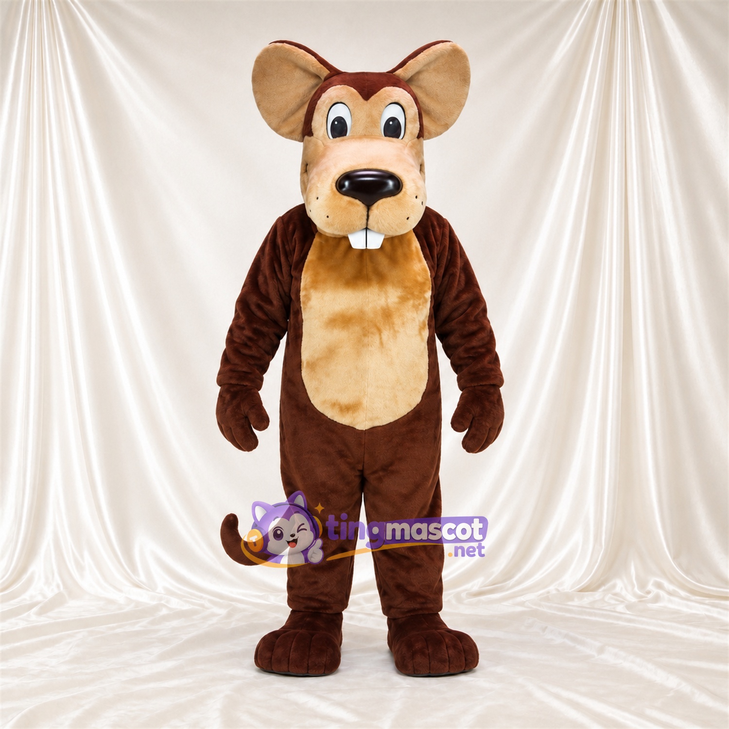 Maskottchenkostüm Ratte – braun – Bauch (hellbraun) Maskottchenkostüm Ratte – braun – Bauch (hellbraun)