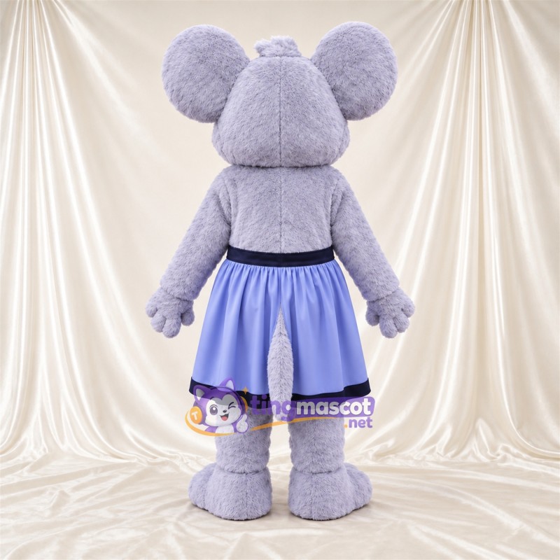 Costume de mascotte Souris – gris – Jupe (bleu) Costume de mascotte Souris – gris – Jupe (bleu)
