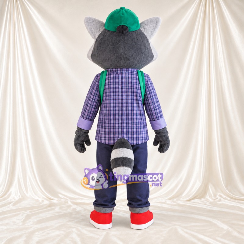 Costume de mascotte Raton laveur – gris – Chemise; Casquette (vert) Costume de mascotte Raton laveur – gris – Chemise; Casquette (vert)