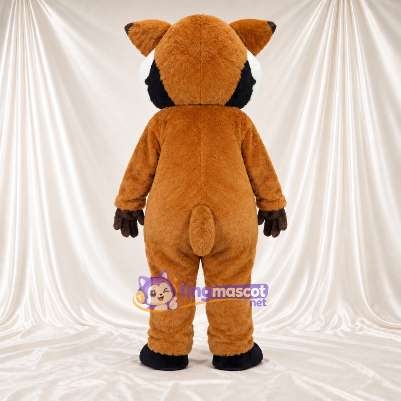 Maskottchenkostüm Roter Panda – braun – Gesicht (schwarz / weiß) Maskottchenkostüm Roter Panda – braun – Gesicht (schwarz / weiß)