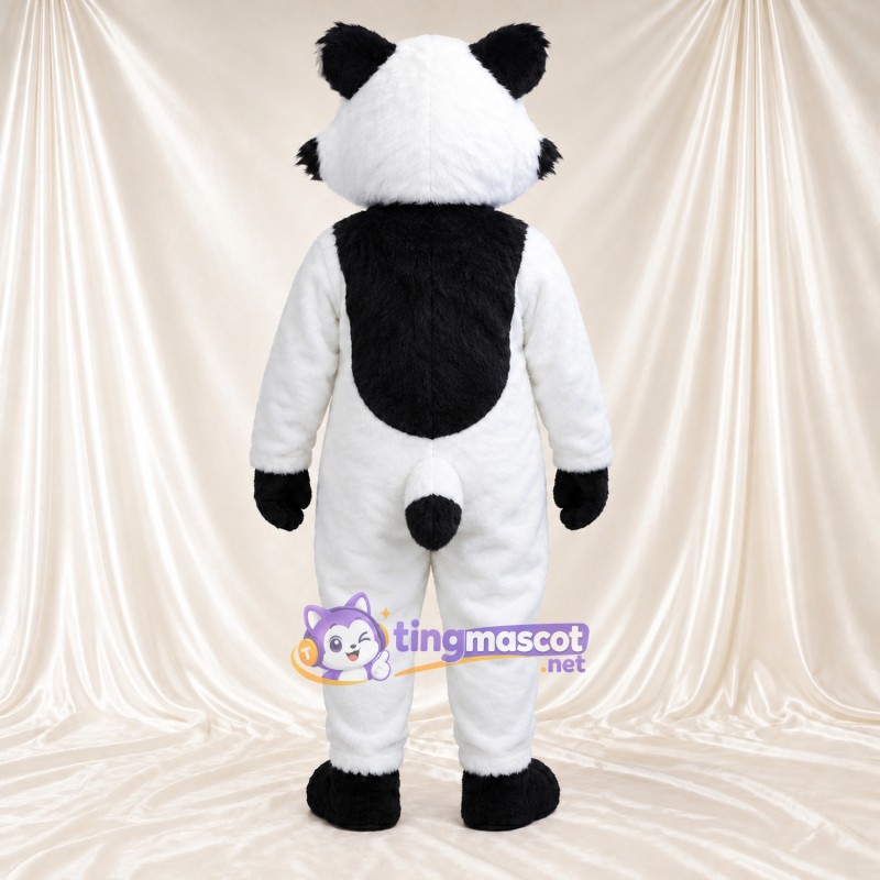Black and White Raccoon Mascot Costume - Black Belly and Black Eye Mask Black and White Raccoon Mascot Costume - Black Belly and Black Eye Mask