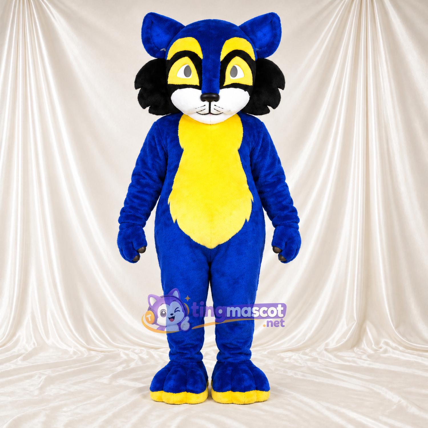 Blue Raccoon Mascot Costume - Yellow Belly Blue Raccoon Mascot Costume - Yellow Belly