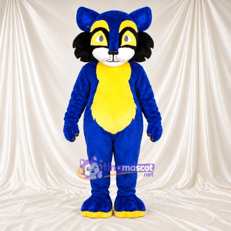 Blue Raccoon Mascot Costume - Yellow Belly Blue Raccoon Mascot Costume - Yellow Belly