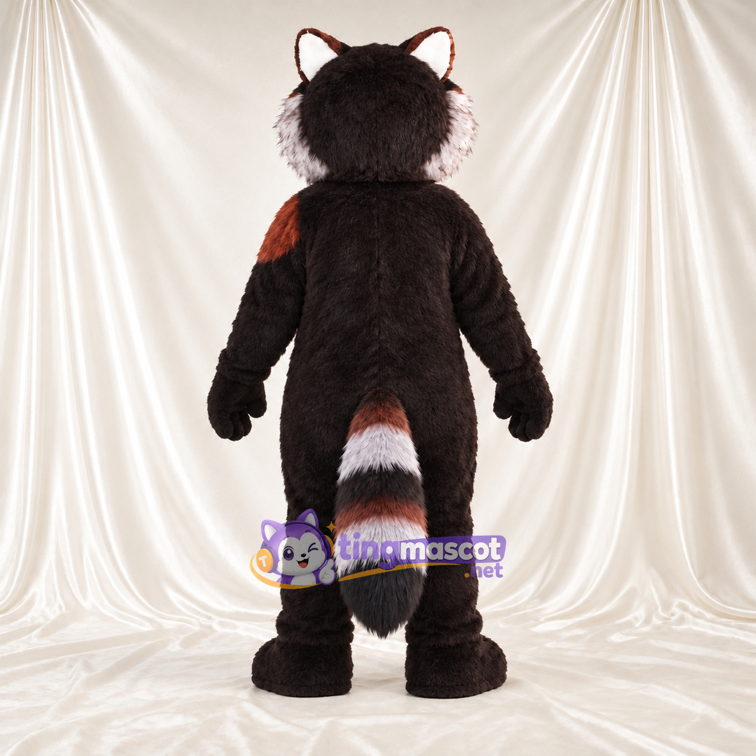 Black Raccoon Mascot Costume - Gray Belly and Striped Tail Black Raccoon Mascot Costume - Gray Belly and Striped Tail