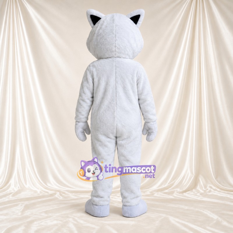 Costume de mascotte Raton laveur – blanc – Touches de couleur (noir) Costume de mascotte Raton laveur – blanc – Touches de couleur (noir)