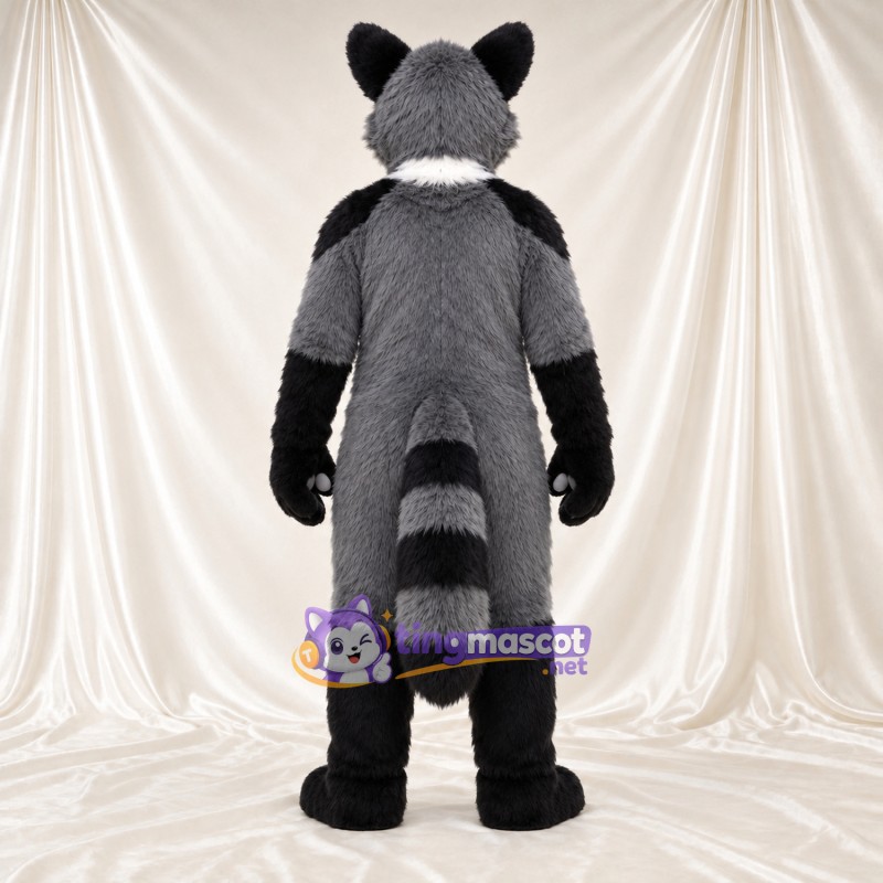 Costume de mascotte Raton laveur – gris – Insigne au cou Costume de mascotte Raton laveur – gris – Insigne au cou