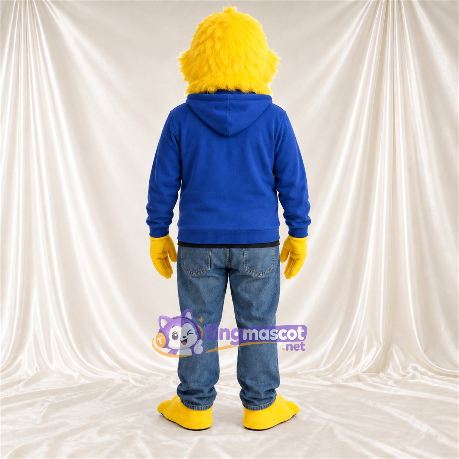 Costume de mascotte Canard – jaune – Sweat à capuche (bleu) Costume de mascotte Canard – jaune – Sweat à capuche (bleu)